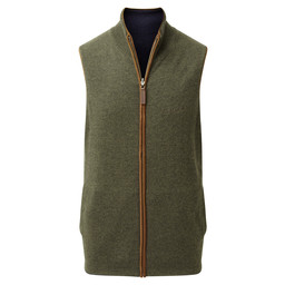 Reversible Merino/Cashmere Gilet Navy/Loden