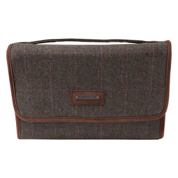 Tweed Fold Up Toiletry Bag Cavell Tweed