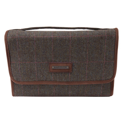 Tweed Fold Up Toiletry Bag Cavell Tweed