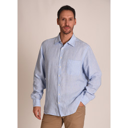 Thornham Classic Shirt Lt Blue Stripe