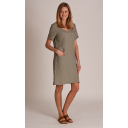 Athena Linen Dress Khaki