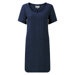 Athena Linen Dress Navy
