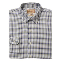 Burnsall Tailored Shirt Navy/Olive Micro