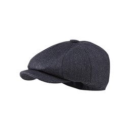 Newsboy Cap Navy Herringbone Tweed