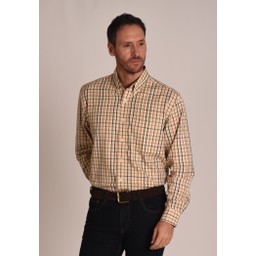 Brancaster Classic Shirt Dark Olive/Brick