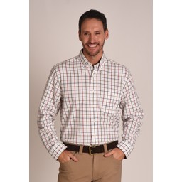Brancaster Classic Shirt Red/Navy/Olive Wide