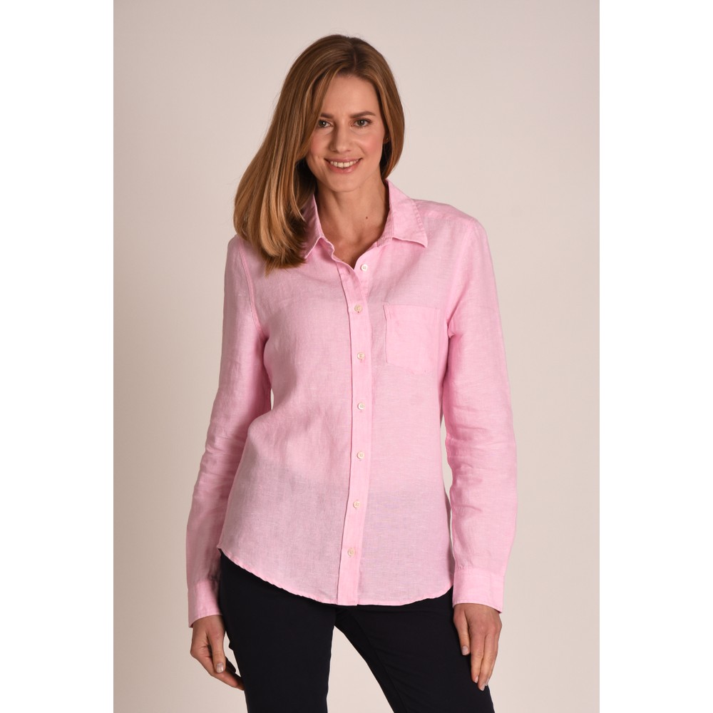 Saunton Linen Shirt in Pink | Schoffel