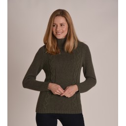 Merino Cable Roll Neck Grousemoor