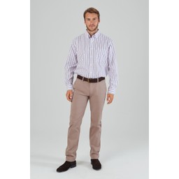 Holkham Classic Shirt Marine/Cornflower/Pink