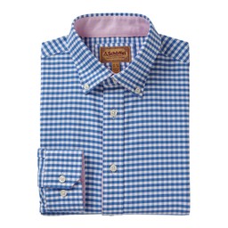 Soft Oxford Tailored Shirt Pale Blue Gingham