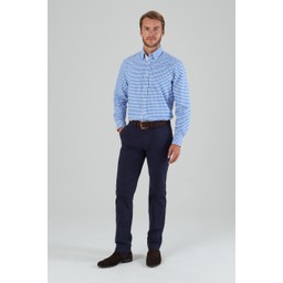 Soft Oxford Tailored Shirt Pale Blue Gingham