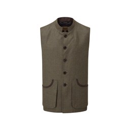 Holcot Tweed Waistcoat Loden Green Herringbone Tweed