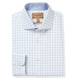 Greenwich Tailored Shirt Light Blue Check