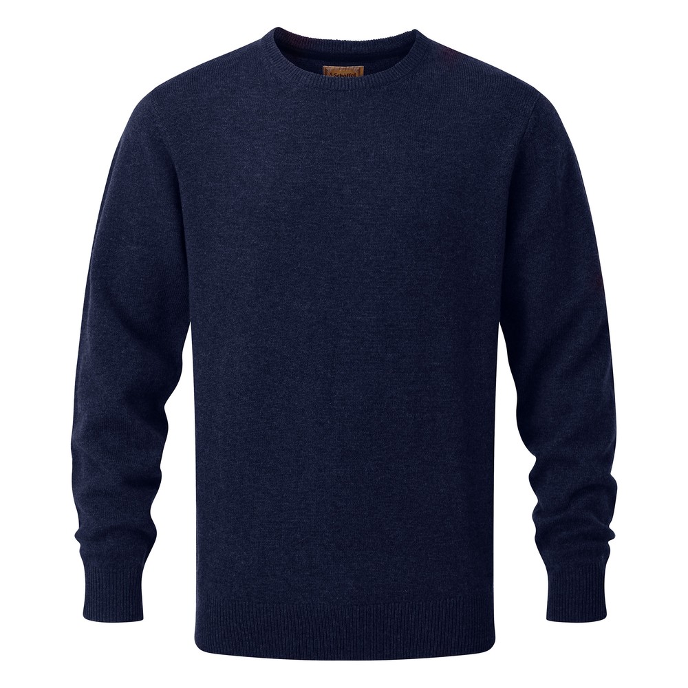 navy lambswool crew neck jumper