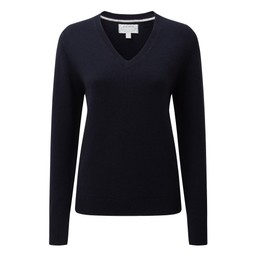 Ladies Merino V Neck Navy