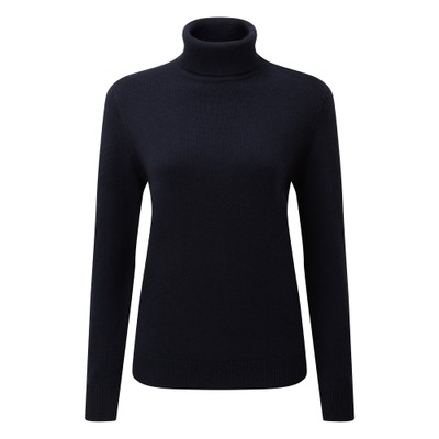 Ladies Merino Roll Neck Navy