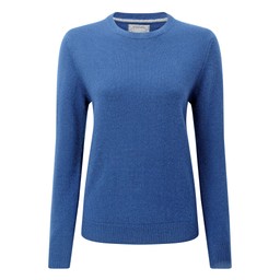 Ladies Merino Crew Neck Cobalt Blue