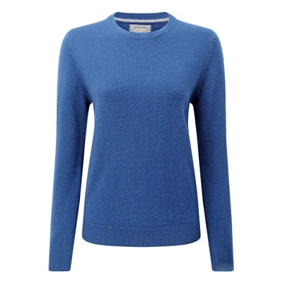 Ladies Merino Crew Neck Cobalt Blue