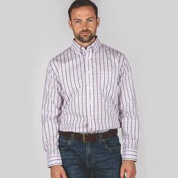 Holkham Classic Shirt Marine/Cornflower/Pink