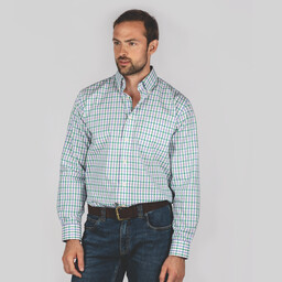 Holkham Classic Shirt Marine/Pink/Green