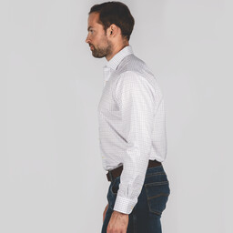 Buckden Tailored Fit Shirt Purple/Fig/Blue Check