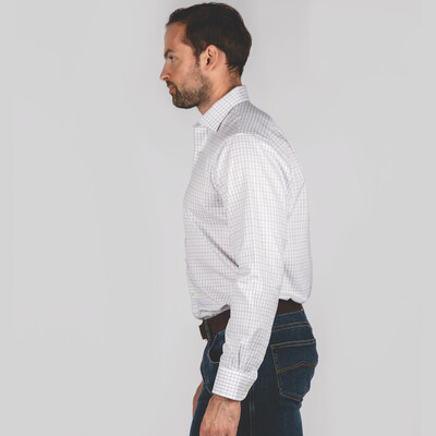 Buckden Tailored Fit Shirt Purple/Fig/Blue Check
