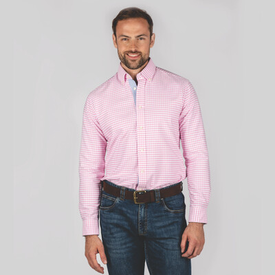 Soft Oxford Tailored Shirt Pale Pink Gingham