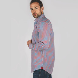 Hebden Tailored Shirt Sea Blue/Chilli
