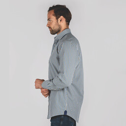 Hebden Tailored Shirt Sea Blue/Olive