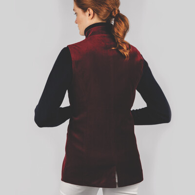 Ladies Nehru Waistcoat Ruby