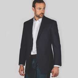 Belgrave Tweed Sports Jacket Navy Herringbone Tweed
