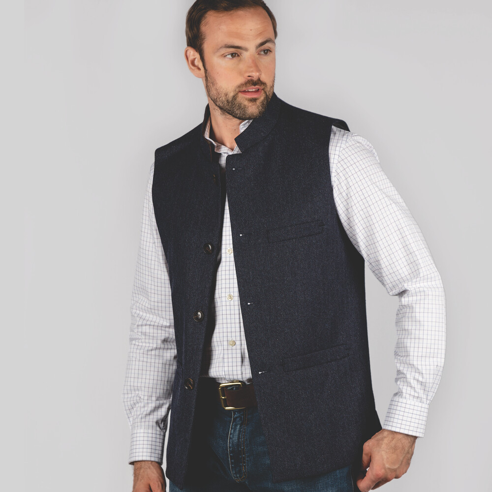 tweed nehru waistcoat
