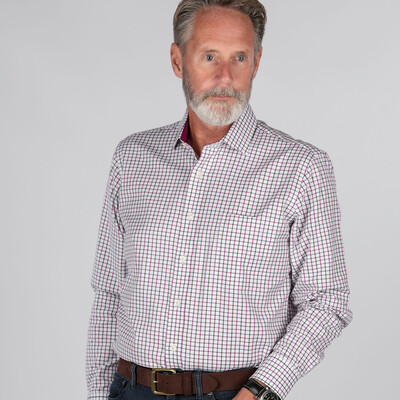 Burnham Tattersall Classic Shirt Ruby Check