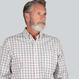 Brancaster Classic Shirt Red/Navy/Olive Wide