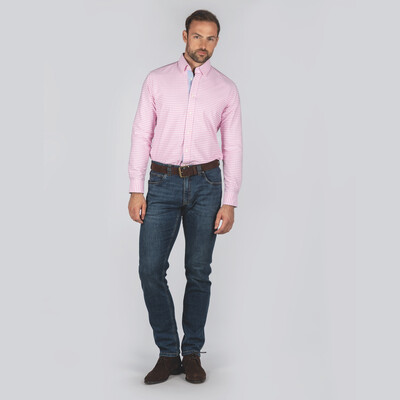 Soft Oxford Tailored Shirt Pale Pink Gingham