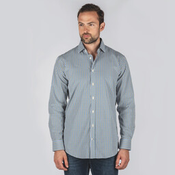 Hebden Tailored Shirt Sea Blue/Olive