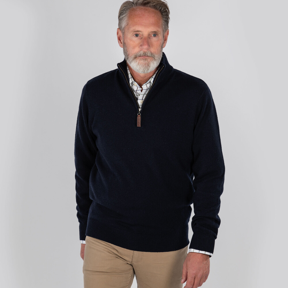 navy half zip jumper