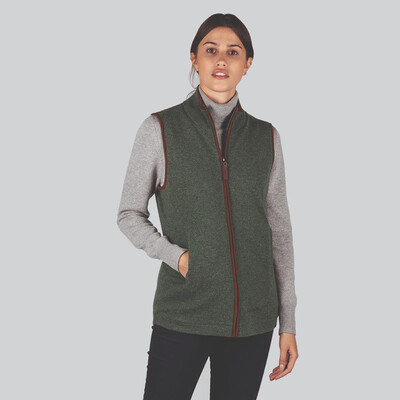Ladies Lambswool Aerobloc Gilet Cedar Green