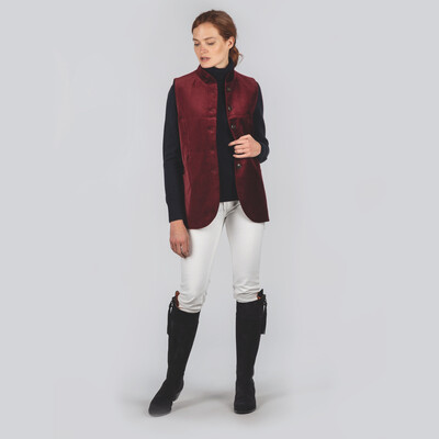 Ladies Nehru Waistcoat Ruby