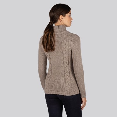 Merino Cable Roll Neck Mink