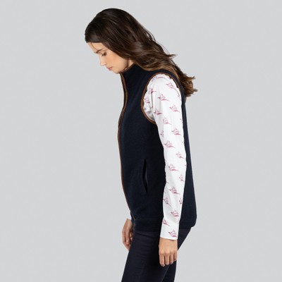 Ladies Lambswool Aerobloc Gilet Navy
