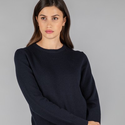 Ladies Merino Crew Neck Navy