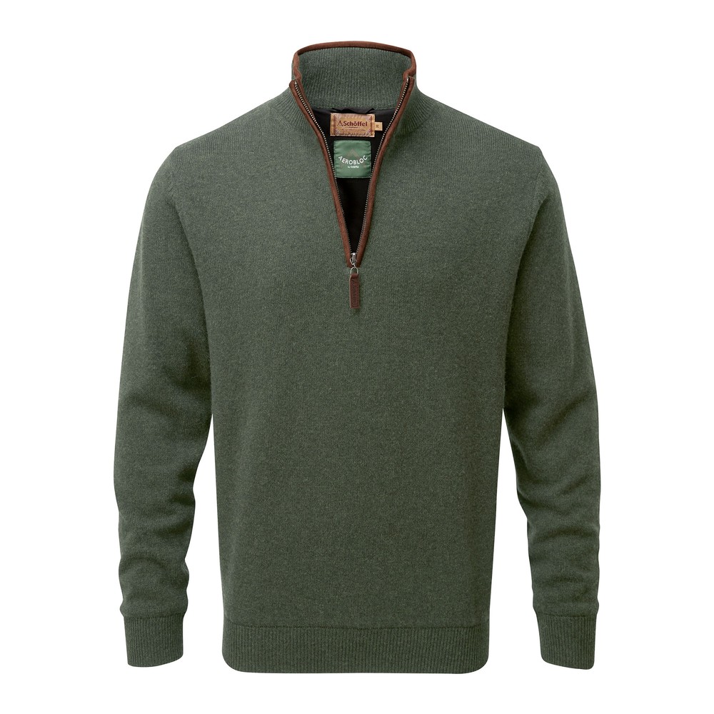 Lambswool Aerobloc 1/4 Zip Jumper in 