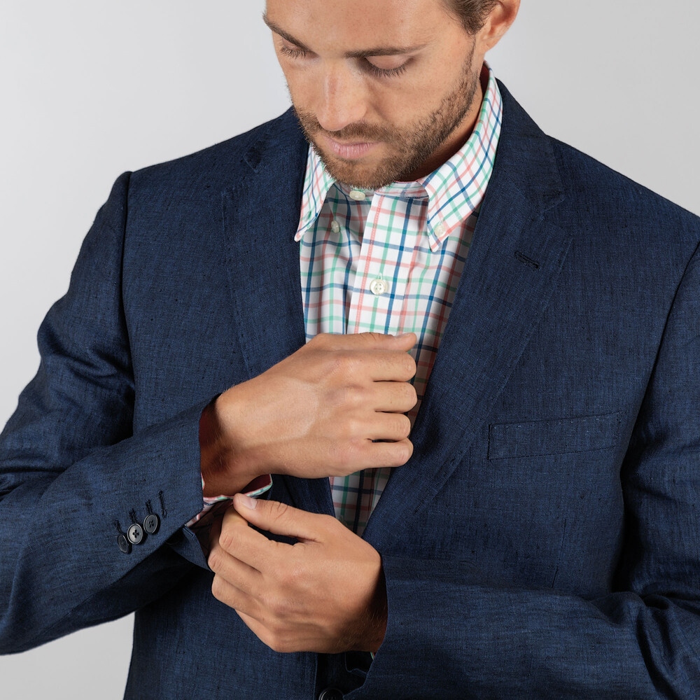navy blue linen jacket